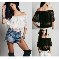 Sexy Lace Off-Shoulder Tops M30063