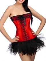 red newest corset with bubble skirt m1807C