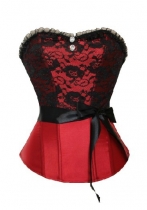 red jacquard corset with belt m1826e