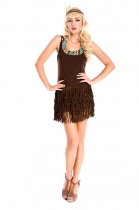 Brown sleeveless indian costume m4665