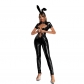 Sexy Bunny Girl Pvc Leather Bodysuit One Piece Shiny Jumpsuit XX68038