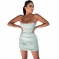 Symphony sling pleated women casual sexy mini dress summer party M30154