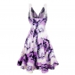 Women Casual Print Gown With Big Swing V-neck Dress Plus Size Dress 5155