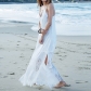 Long Beach White Lace Sexy Dress M30384