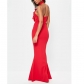 Sexy V- Neck Ruffle Red Party Dress M18046