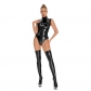 Zipper Open Crotch Patent Leather Bodysuit Punk Women Jumpsuit XX6861