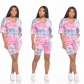 Tie Dye Printed 2 Piece Set Women Casual Outfits M8555
