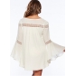 Bell Sleeves Hollow-out White Beach Tunic M5322